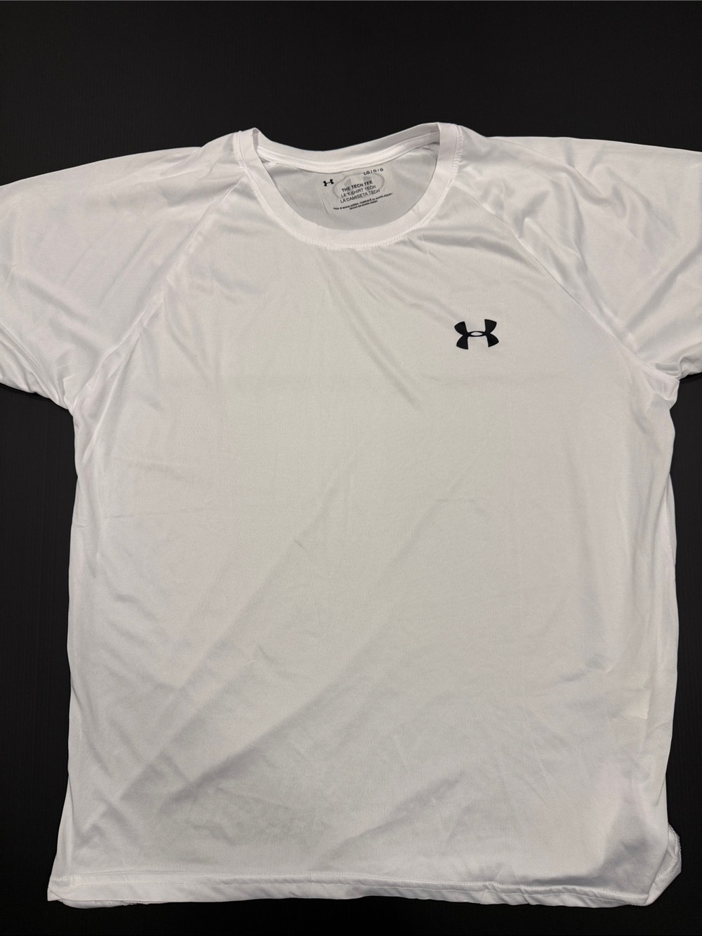 Under Armour White Short-Sleeve Performance Tee with Black Logo